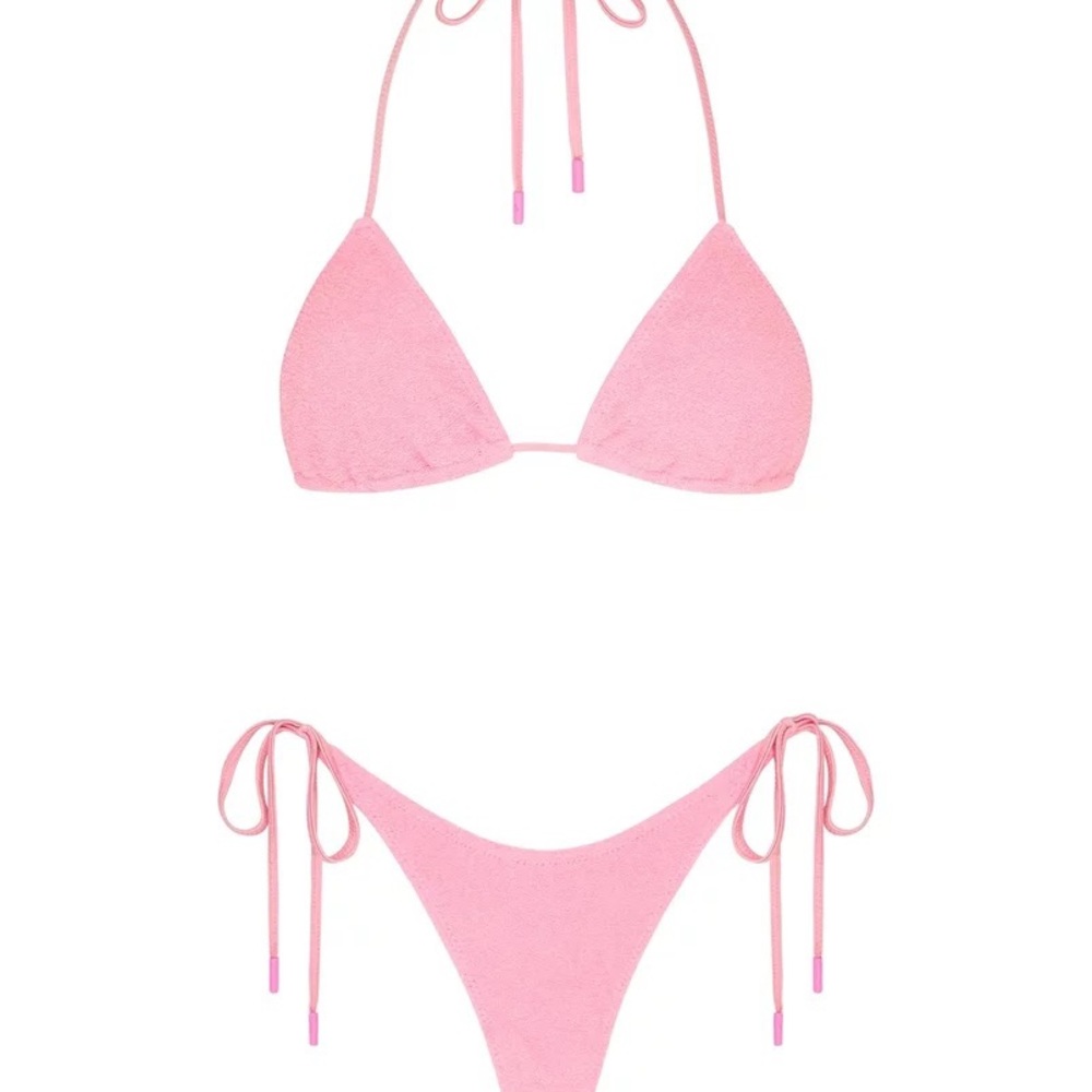 Terry cloth triangl bikini set